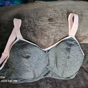 Pour Moi Energy Empower Convertible 34G Underwire Sports Bra Grey/Pink NWOT